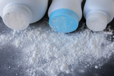 A bottle of talcum powder