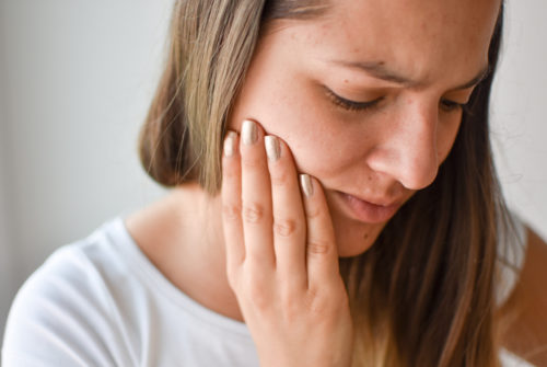 A woman with a toothache