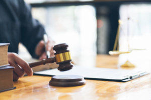 A judge uses a gavel