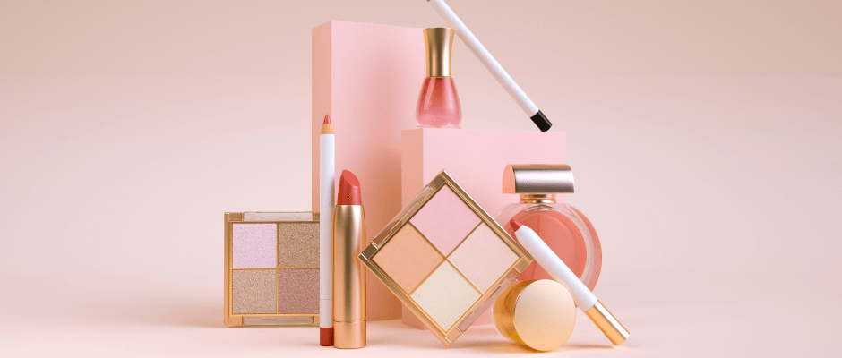 A collection of cosmetic products